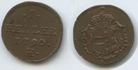 RDR Österreich Vorderösterreich 1 Heller G5048 - SEHR RAR Leopold II. 1790-1792 Austria Further Austria Austrian states -