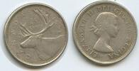 Kanada 25 Cents Silber H0604 - Karibu Renntier Elisabeth II. 1952-2022 Canada -