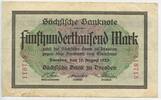 Deutsches Reich Weimar Sachsen 500000 Mark Banknote GB715 - Sächsische Bank Dresden Germany Paper Money -