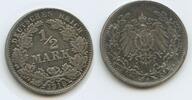 Deutsches Reich Kaiserreich ½ Mark Silber G10467 - Wilhelm II. 1888-1918 Germany Empire Munich -