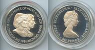 Falkland Inseln Malwinen 50 Pence Silber G0223 - Royal Wedding of Prince Charles & Lady Diana Spencer - Falkland Islands -