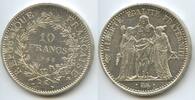 10 Francs Silber 1966 Frankreich GS761 - Hercules Group - Herkules, Freiheit und Gleichheit - France Unzirkuiert, leichte Patina