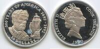 Cook Inseln 10 Dollars Silber G12401 - Christopher Columbus 500 Years of America - Elisabeth II. Cook Islands -