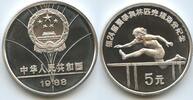 China Volksrepublik 5 Yuan Silber PA063 - Summer Olympics 1988, Seoul Hurdling Hürdenlauf -