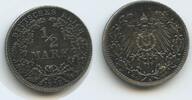 Deutsches Reich Kaiserreich ½ Mark Silber 1918 A Berlin S0425 - Wilhelm II. 1888-1918 Germany Empire Munich SUP, Patina