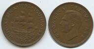 Südafrika 1 Penny G9385 - Ship Dromedaris - King George VI. 1936-1952 South Africa Suid-Afrika -
