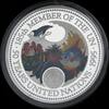 20 Dollars Silber 5 Unzen 1995 Palau M#431 - United Nations 50th Anniversary - Marine Life Multicolor Polierte Platte in Original Box mit Zertifi...