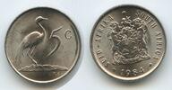 Südafrika 5 Cents G3141 - Kranich - Blue crane - South Africa Suid-Afrika -