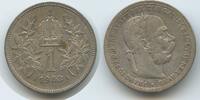 Österreich Kaiserreich 1 Corona (Krone) Silber G5740 - Kaiser Franz Joseph I. 1848-1916 Austria -