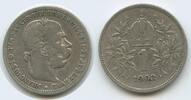 Österreich Kaiserreich 1 Corona (Krone) Silber G5761 - Kaiser Franz Joseph I. 1848-1916 Austria -