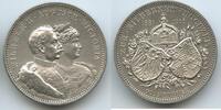 Deutsches Reich Preussen Silbermedaille M#7365 - Ehejubiläums-Medaille Silberhochzeit Wilhelm II. Auguste Victoria -
