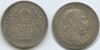 Österreich Kaiserreich 1 Corona (Krone) Silber G5701 - Kaiser Franz Joseph I. 1848-1916 Austria -