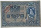 Österreich Ungarn Kaiserreich 1000 Krone mit Stempel GB757 - Ausgegeben nach dem 4. Oktober 1920 Banknote -