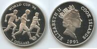 Cook Inseln - Cook Islands 5 Dollars Silber G12403 - Fussball WM 1994 World Cup Soccer USA United States -