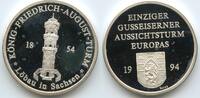 Deutschland Bundesrepublik Silbermedaille PA135 - König-Friedrich-August-Turm Löbau in Sachsen 1854 -