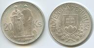Slowakei 20 Korun Silber H0142 - Slovakia Kyrill & St. Methodius -