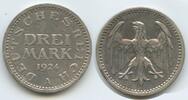 Deutsches Reich Weimar 3 Mark Silber 1924 A Berlin S0474 - Adler Germany Weimar Republic SUP
