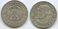 Deutsches Reich 2 Reichsmark Silber S0489 - 450. Geburtstag von Martin Luther -