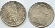 Deutsches Reich Kaiserreich Bayern 3 Mark Silber S0131 - 90. Geburtstag Prinzregent Luitpold 1821-1911 Germany Bavaria -