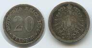 Deutsches Reich Kaiserreich 20 Pfennig Silber G10185 - Wilhelm I. 1871-1888 Germany Empire -