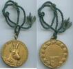 Bronzemedaille vergoldet 1935 Österreich Kärnten A003 - Kärntner Landes-Jagdausstellung - Gams Vorzüglich mit original Band