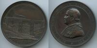 Große Bronzemedaille Papst Pius IX. 1846-1878 1862 Vatikan Italien-Kirchenstaat Rom A067 - Auf die Eröffnung der Eisenbahnlinie Rom - Velletri - ...