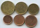 1,2,5,10,20,50 Cents Ronden ungeprägt nd. Europa G6746 - Schrötlinge, Rondellen Lot alle ungeprägt Sehr schön - Vorzüglich