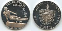 Kuba 10 Pesos 1990 M#2001 - Olympiade Barcelona Barren Cuba Pollierte Platte