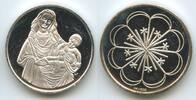 Religiöse Medaille G13544 - Madonna & Kind Silbermedaillle nd. Polierte Platte