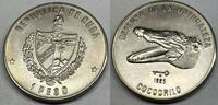 Kuba Cuba 1 Peso 1985 M#3094 - Krokodil Cocodrilo Cuban Fauna Series III. SPL