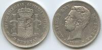 Spanien 5 Pesetas Silber M#3289 - Amadeo I. 1871-1873 Spain España -