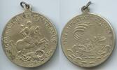 Religiöse Medaille Alte Sankt Georgsmedaille versilbert PA291 - Heiliger Georg Drachentöter Schiff -