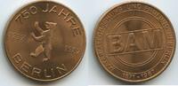 Deutschland Bundesrepublik Berlin Kupfermedaille G13682 - 750 Jahre Berlin 1237-1987 - BAM Materialforschung und Prüfung Berlin -