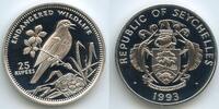 Seychellen 25 Rupees Silber G0388 - Dajaldrossel Magpie Robin Endangered Wildlife Seychelles -