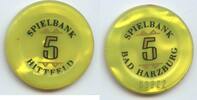Deutschland Bundesrepublik Niedersachsen Spielmarke Casinomarke Wertmarke G4999 - Spielbank Bad Harzburg - Spielbank Hittfeld - Wert 5 Nr.09322 -