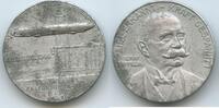 Deutsches Reich Kaiserreich Aluminiummedaille 1908 M672 - Zeppelin Luftschiff Z4 - Dauerfahrt Friedrichshafen - Mainz TB, oxidiert