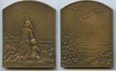 Bronzegußplakette nd. 1899 Frankreich Paris M#0349 - Jugendstil-Plakette auf das neue Jahrhundert Vorzüglich