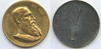 Belgien Plakette einseitig vergoldet M#0230 - Leopold II. Roi des Belges 1835-1909 -