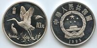 China 10 Yuan Silber GB1412 - Weißstorch - White Stork - World Wildlife Fund -