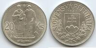 Slowakei 20 Korun Silber H0932 - Slovakia Kyrill & St. Methodius -
