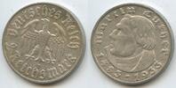 Deutsches Reich 2 Reichsmark Silber S0411 - 450.Geburtstag von Martin Luther 1483-1933 -