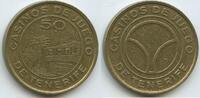 Spanien Teneriffa Spielmarke 50 Pesetas Casinomarke G10985 - Palmen & Haus - Casinos de Juego de Tenerife Spain -