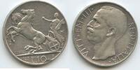 Italien Königreich 10 Lire Silber M#3234 - Vittorio Emanuele III. 1900-1946 Italy Biga with female -