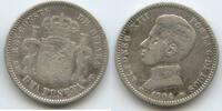 Spanien Königreich Una Peseta Silber M#3240 - Alfonso XIII. 1886–1941 Spain España -