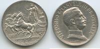 Italien Königreich 1 Lira Silber M#8614 - Taly auf Quadriga - Victor Emmanuel III. 1900-1946 Italy -