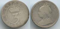 Zypern 3 Piastres Silber G3200 - Queen Victoria 1879-1901 Cyprus -