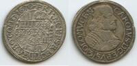 RDR Bistum Olmütz - Königreich Böhmen 3 Kreuzer (Groschen) Silber M#30452 - Karl von Liechtenstein-Kastelkorn 1664-1695 -