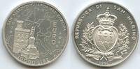 San Marino 10.000 Lire Silber GS975 - E U R O Euroeinführung - Parlamentsgebäude und Europakarte -