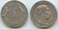 Ungarn Kaiserreich 2 Korona Silber G5769 - Kaiser Franz Joseph I. 1848-1916 Hungary -