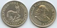 Südafrika 50 Cents Silber M#1013 - Springbock - Jan van Riebeeck - South Africa Suid-Afrika -